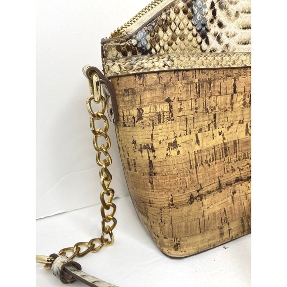 Anne Klein Python Snake  Crossbody Bag  Purse Adjustable Strap Gold Hardware - Picture 5 of 11